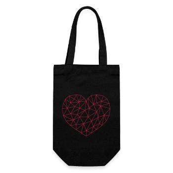 Motif de cœur de grille - Sac à bouteille - noir - Devant