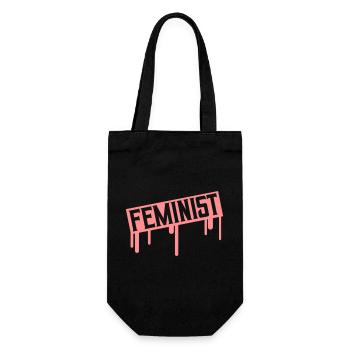 Stempel Graffiti Feminist - Geschenkbeutel für Flaschen - Schwarz - Vorne