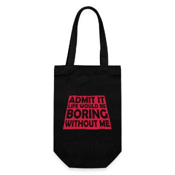 boring life without me - Geschenkbeutel für Flaschen - Schwarz - Vorne