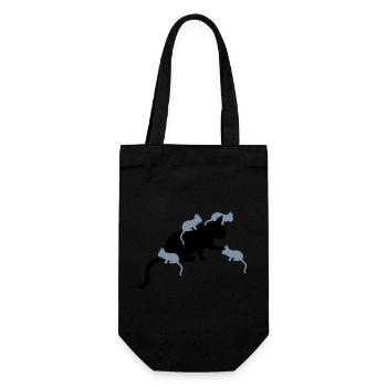 Many Kitten Mama Cat - Gift Bag for Bottles - black - Front