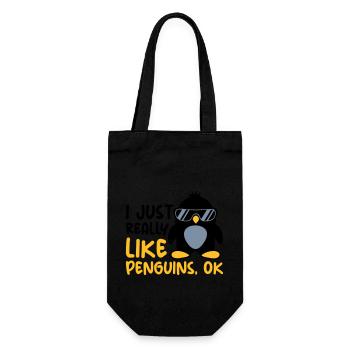J’aime juste les pingouins - Sac à bouteille - noir - Devant