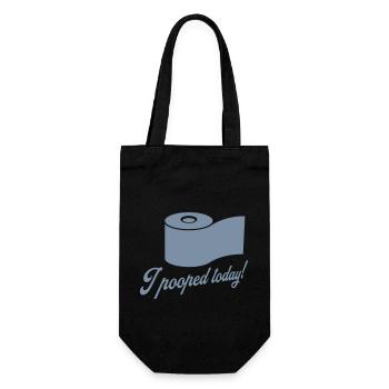I pooped today quote - Gift Bag for Bottles - black - Front
