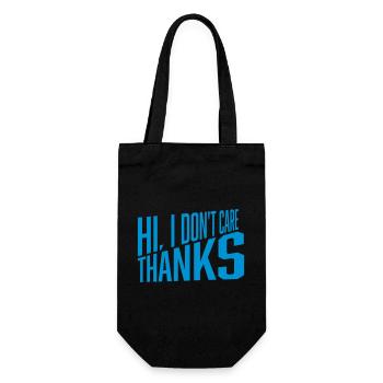 Hi I dont care - Geschenkbeutel für Flaschen - Schwarz - Vorne