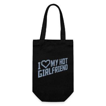 I love my girlfriend - Geschenkbeutel für Flaschen - Schwarz - Vorne