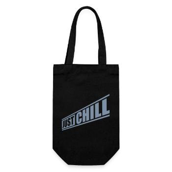 Faulheit Just Chill Logo - Geschenkbeutel für Flaschen - Schwarz - Vorne