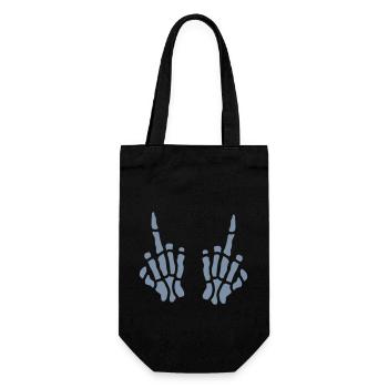 Middle finger bone 2 hands - Gift Bag for Bottles - black - Front
