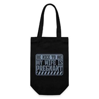 my wife is pregnant - Geschenkbeutel für Flaschen - Schwarz - Vorne