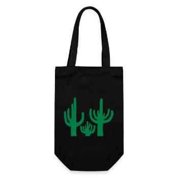 3 Cactus Desert Silhouette - Gift Bag for Bottles - black - Front