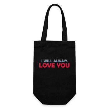 I will always love - Gift Bag for Bottles - black - Front