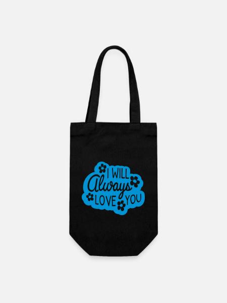 I will always love - Geschenkbeutel für Flaschen - Schwarz