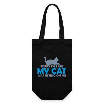 sorry cat was sitting - Gift Bag for Bottles - black - Front
