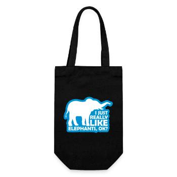 Saying really like elephants - Gift Bag for Bottles - black - Front