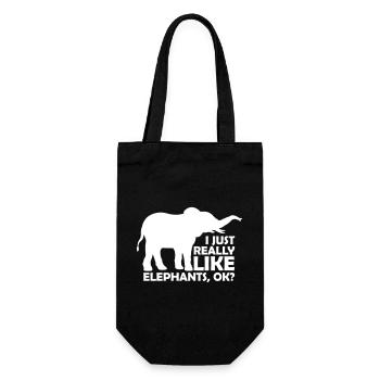 I really like elephants - Gift Bag for Bottles - black - Front
