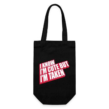 cute but taken Zitat - Geschenkbeutel für Flaschen - Schwarz - Vorne