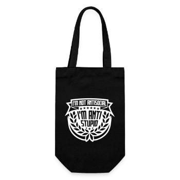 not antisocial anti stupid - Gift Bag for Bottles - black - Front