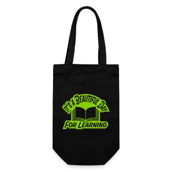 beautiful day for learning - Gift Bag for Bottles - black - Front