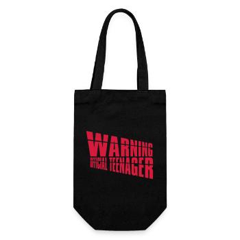 warning official teenage quote - Gift Bag for Bottles - black - Front