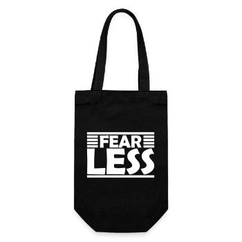 fearless Text Quote Design - Gift Bag for Bottles - black - Front
