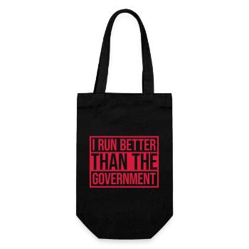 run better than government - Geschenkbeutel für Flaschen - Schwarz - Vorne