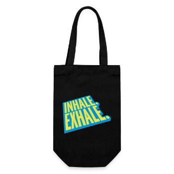 inhale exhale yoga quote - Gift Bag for Bottles - black - Front