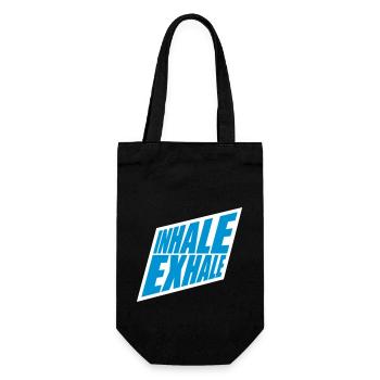 inhale exhale yoga quote - Gift Bag for Bottles - black - Front