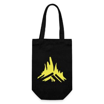 Campfire Camping Nature Forest Fire Vector 4 - Gift Bag for Bottles - black - Front