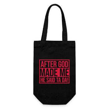after god made me - Geschenkbeutel für Flaschen - Schwarz - Vorne