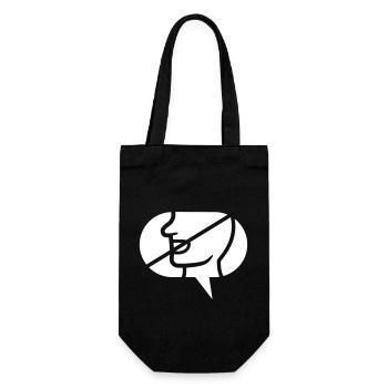 Verboten Kommunizieren Icon Sprechblase - Geschenkbeutel für Flaschen - Schwarz - Vorne