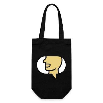 Quatschen einfaches Symbol Sprechblase - Geschenkbeutel für Flaschen - Schwarz - Vorne