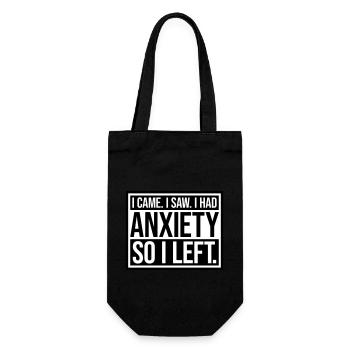 I had anxiety saying - Gift Bag for Bottles - black - Front