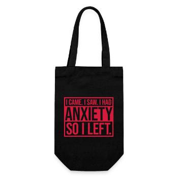 I had anxiety saying - Gift Bag for Bottles - black - Front