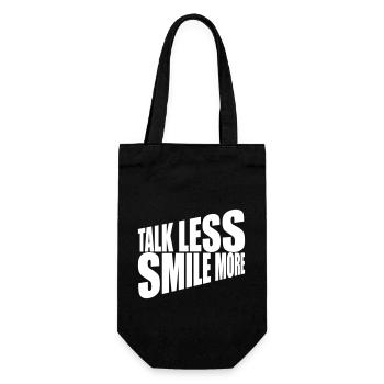 talk less smile more - Gift Bag for Bottles - black - Front