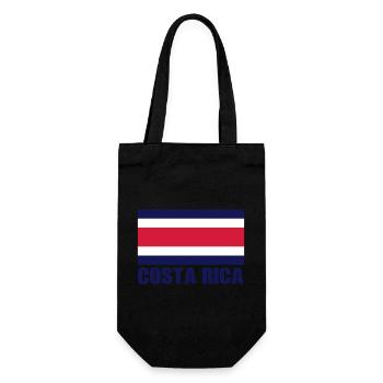 costa rica flag - Geschenkbeutel für Flaschen - Schwarz - Vorne