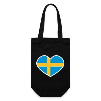 Sweden heart - Gift Bag for Bottles - black - Front