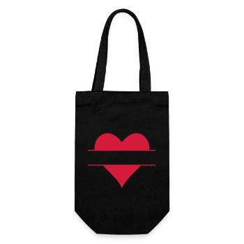 Étiquette de nom de cœur - Sac à bouteille - noir - Devant