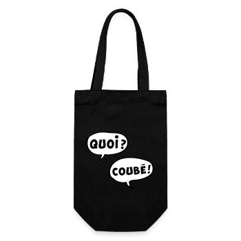 QUOI COUBEH quoicoubeh citation drôle - Sac à bouteille - noir - Devant