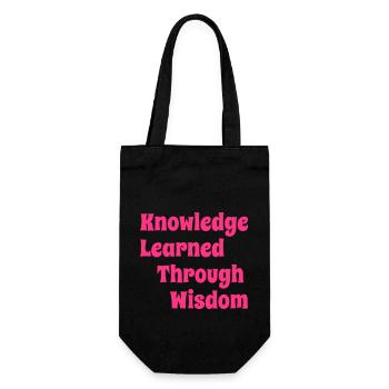 KnowledgeLearnedThroughWisdomPink - Gift Bag for Bottles - black - Front