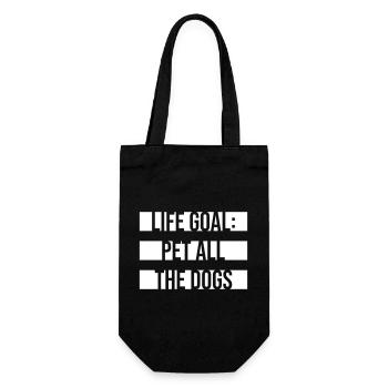 Life Goal: Pet All The Dogs Funny Fun Quote - Gift Bag for Bottles - black - Front
