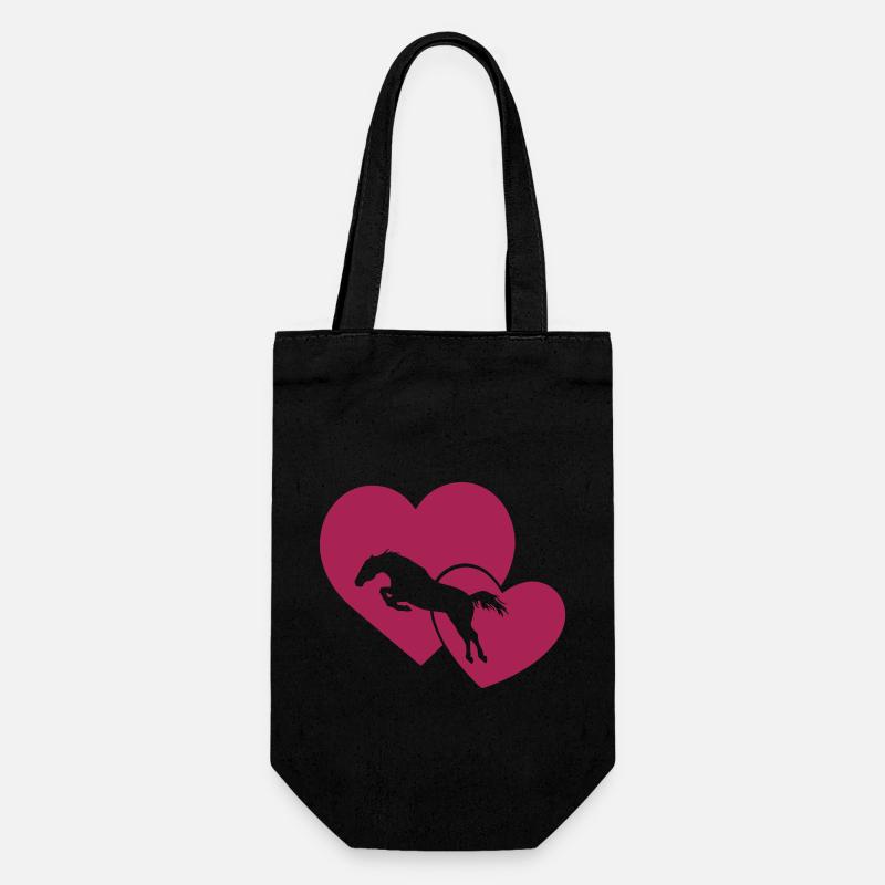 jumping Hearts - Gift Bag for Bottles - black