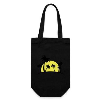 Beach Palms 2 - Gift Bag for Bottles - black - Front