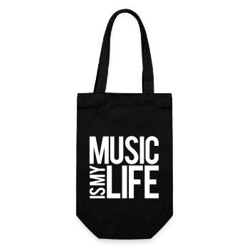 Music Is My Life Party Club Konzert Liebe Spruch - Geschenkbeutel für Flaschen - Schwarz - Vorne
