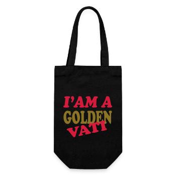 GOLDENER VATI - Geschenkbeutel für Flaschen - Schwarz - Vorne