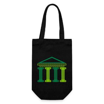 griechisches antikes gebäude - Geschenkbeutel für Flaschen - Schwarz - Vorne