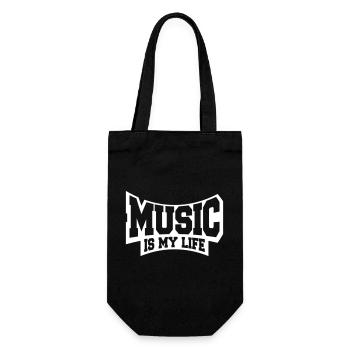 Music is my Life Musik Leben Liebe Spruch Zitat - Geschenkbeutel für Flaschen - Schwarz - Vorne
