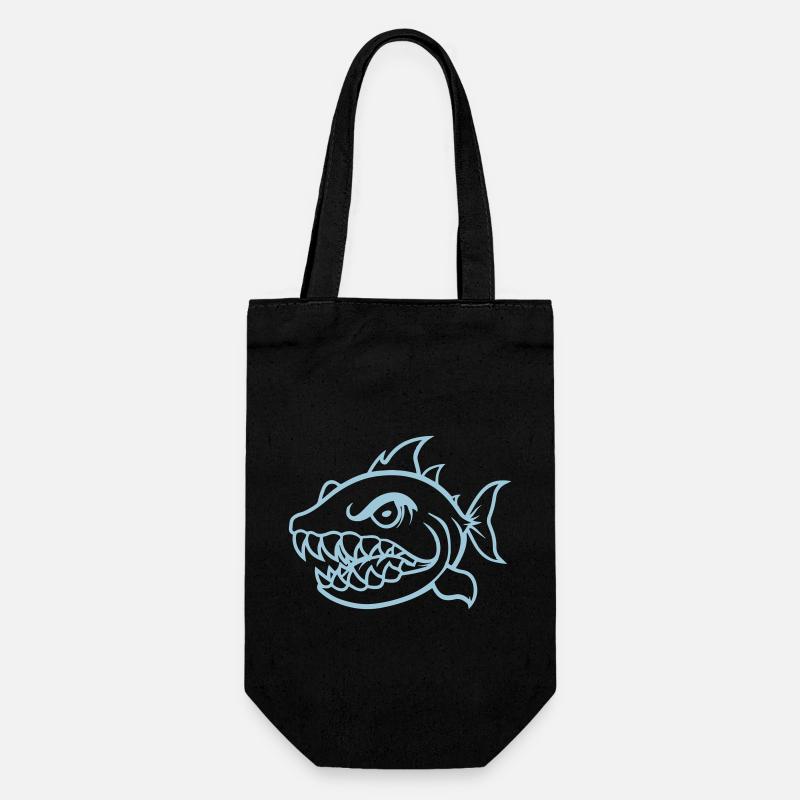 piranha comic - Geschenkbeutel für Flaschen - Schwarz
