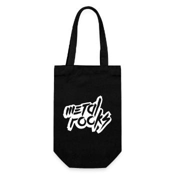 Heavy Metal Rocks Hard Rock Musik Text Spruch Logo - Geschenkbeutel für Flaschen - Schwarz - Vorne