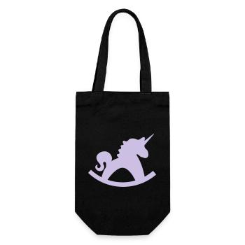 unicorn schaukelpferd - Geschenkbeutel für Flaschen - Schwarz - Vorne