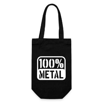 100% Heavy Metal Musique Timbre Texte Logo - Sac à bouteille - noir - Devant