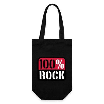 100 % Prozent Rock Heavy Metal Musik Text Logo Fun - Geschenkbeutel für Flaschen - Schwarz - Vorne