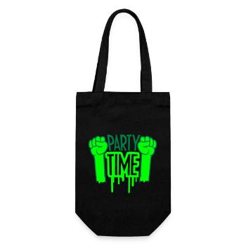 Party Time Crew Logo Feiern Team Freunde Mitglied - Geschenkbeutel für Flaschen - Schwarz - Vorne